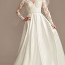 Oleg Cassini long sleeve satin applique wedding dress Photo 2