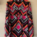 Cache Bright Colorful Striped Pullover V Neck Long sleeve Blouse Size M Photo 0