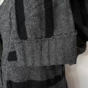 LA Made New  Striped Cardigan Sweater Cotton Rounded Hem Hook Closure Grey Black Photo 6