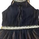 Jodi Kristopher  Navy Tulle Jeweled Mini Dress Size 3 Photo 2