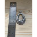 Silver Toned Hammered Metal Necklace Pendant Photo 3