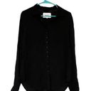 Pistola  Women's Black V-Neck Button-Up Shirt 3/4 Sleeve Loose Fit Casual Size S Photo 3