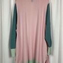 Lands'End  Two Piece Pink&Green Color Block Maxi Dress&Longline Cardigan Sz.3X Photo 8