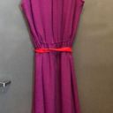 Loft  Red and Fuschia color block dress size 8 Photo 5