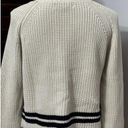 Workshop Womens Pullover Sweater Ivory Black Long Sleeve Crew Neck 100% Cotton L Photo 4