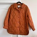Madewell Women's Quilted Airpuff Shirt-Jacket Orange L Button Front m Fall Shacket Photo 0