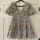 Agua Bendita Agua by  Flor La Fania Lila Size XS Floral Mini Dress Puff Sleeve Photo 5