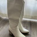 White Snakeskin Tall Cowgirl Boots Size 8.5 Photo 1