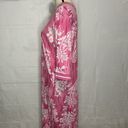 Carole Hochman  Long Dressing Gown Housecoat 1/2 Zip Pink Floral Cotton Sz Small Photo 6