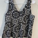 Torrid  Women’s Black & White Lace Print Peplum Top Size 0 Photo 7