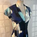 Betsey Johnson  blue tone abstract scuba feel cap sleeve sheath dress size 10 Photo 1