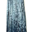 Max Studio  Blue Crushed Velvet Pleated Midi Skirt Size Small Photo 1