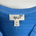 Style & Co NWT  Womens Button Up V-Neck Long Sleeve Top Blouse Blue Size XL Photo 3