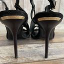 Burberry  Black Suede Leather Peep Toe Crisscross Heels Size 40 Photo 12