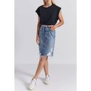 Current/Elliott Ultra High Waist Distressed Denim Skirt Photo 2