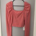 Francesca's Francesca’s Collections Women’s Mi Ami Long Sleeve Pink Crop Shirt Photo 0