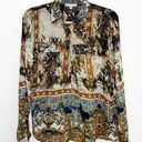 Alberto Makali  Mixed Print Button Up Blouse Size Medium Photo 0