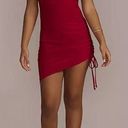 David's Bridal  Morgan & Co Red Spaghetti Strap Mini Dress Bodycon Size 0 Photo 0