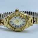 Ladies gold tone Quartz watch 19mm, stretch band size 7” fresh battery Photo 0