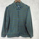 LL Bean sweatshirt 1X blue striped full zip cotton outdoors gorpcore hiking Photo 0