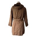 Vintage 70s Belted Winter Coat Hooded Cargo Parka Faux Fur Lined Chocolate Brown Size M Photo 3