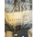 Topshop  Women's Shorts Hi-Rise Cuffed Hem Paper Bag Button Fly Blue Denim Size 6 Photo 4