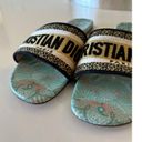 Christian Dior Dior Dway Turquoise Blue In Lights Slides Flat Sandals Size 39.5 / US 9.5 Photo 4