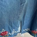 Denim & Co  Retro Embroidered Pencil Skirt 37” Long with Pockets 1X Photo 4