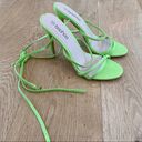 Boohoo  Skinny Strap Wrap Up Stiletto Heels in Lime Green Size 6 Photo 5