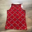 Tommy Hilfiger Vintage 2005  Red Chain Link V-neck Collared Tank Top Size Small Photo 9