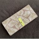 Anthropologie Mattie Suede Wallet/ Pouch Beige white and lime Photo 2