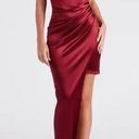 Windsor Callie High Slit Satin Formal Dress Photo 0