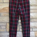 Alexander Wang T by  Grey and Red Plaid Fitted Zip Leggings Pants Size 2 Photo 5