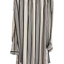 Xhilaration Black and White Striped Off the Shoulder Button Down Mini Dress Photo 1