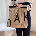 Boutique Korean Vintage Letters Graphic Canvas Tote Bag Photo 5