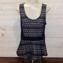 Deletta ANTHROPOLOGIE  Black Lace Peplum Tank Top Photo 1