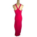 Halston Heritage Halston Twist Mesh Insert Gown in Fuchsia 4 Womens Long Maxi Dress Photo 6