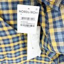 Treasure & Bond  Deep V-neck Blouse Plaid Yellow Navy Size Small S NWT Photo 4