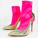 Christian Louboutin  Jessie Booty Joli Patent Iridescent Neon Sock Boots EU 39.5 Photo 1