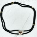 Twisted Gold Tone Black  Rope Butterfly Buckle Belt Size Small S Photo 0