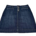 Talbots  Blue Jean Button Fly Cotton Blend Straight Dark Blue Skirt Size 10 Photo 0