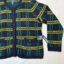 Modcloth Plaid Boucle Cardigan Sweater Retro Knit Navy Button Front Sz 1X New Photo 1