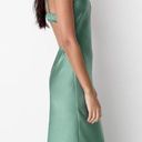 ZARA Dress emerald green Slip Midi Satin Effect Maxi Wedding Party Photo 6