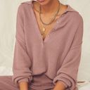 Free People  Beach Henley Picnic Sweater Set In Mauve Photo 1