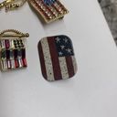 Lot Of 4 Costume Brooch Pins Red White & Blue American Patriotic, Flags Etc Photo 4