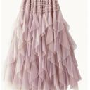 Gypsy Tulle Tiered Maxi Skirt Pink Medium  Boho Fairy Disco Cowgirl Full NEW Photo 1