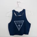 Guess  Y2K Blue Cropped Graphic Logo Tank Top Medium Photo 1