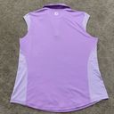 FootJoy Women’s  Cap Sleeve Quarter Zip Golf Polo Shirt Purple Stripes Size L Photo 3