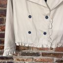 Who What Wear  Khaki Tan Double Breasted Ruffle Coat Women's Size Small Photo 3