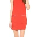 Madewell  Sleeveless Zip Shift Dress Zipper Pockets Orange Red sz XSmall Photo 0